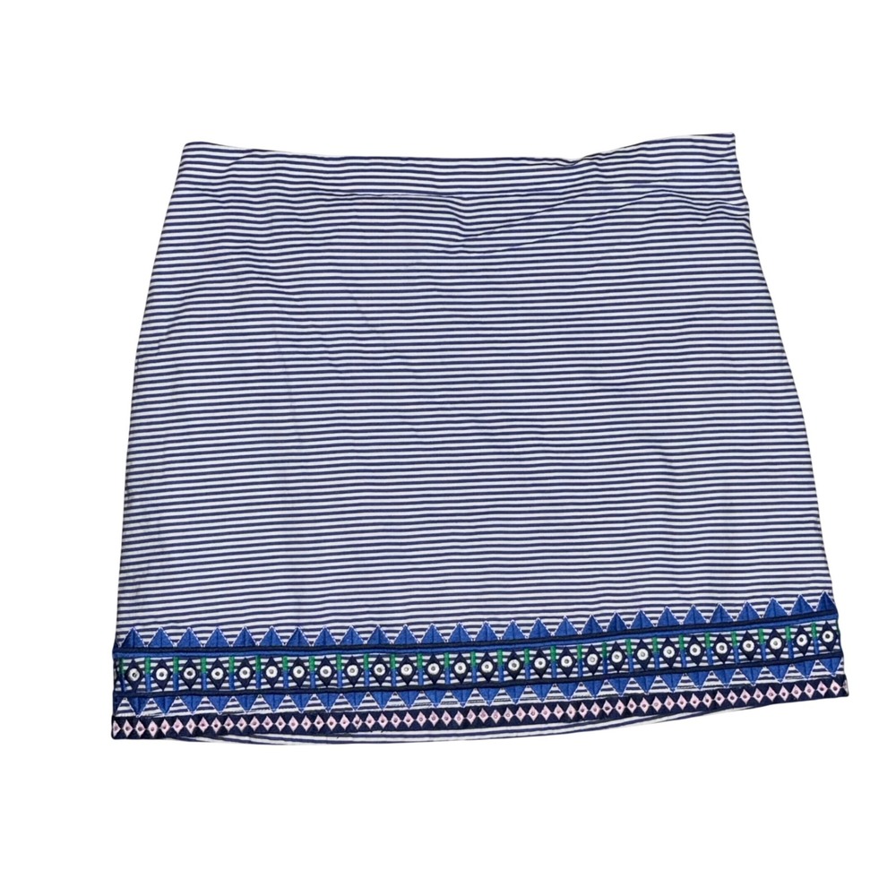 Vineyard Vines Skirt Margo pinstripe Striped Embroidered A-Line Sz 12 Geometric